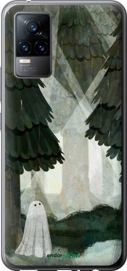 Силіконовий чехол Із зображенням соснового лісу та привида для Vivo V21E - 6420u-2375 изображение 