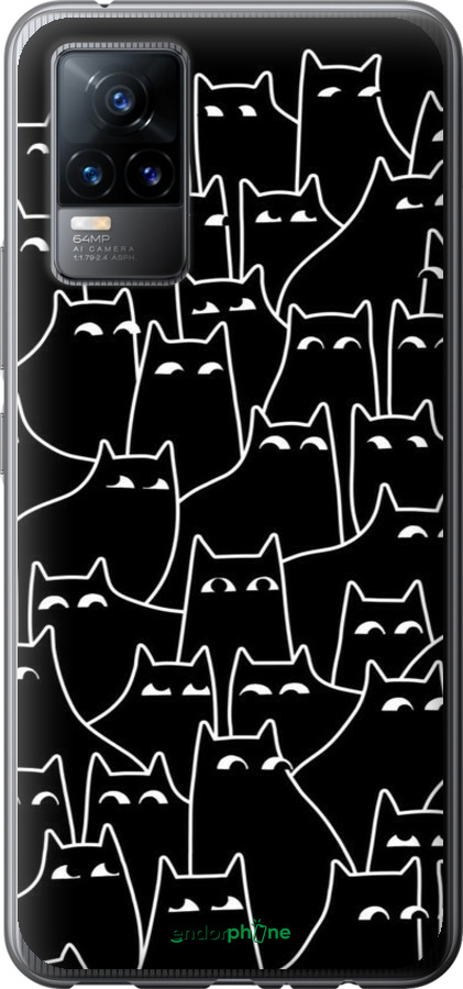 Силиконовый чехол С изображением кошек для Vivo V21E - 6470u-2375 изображение 