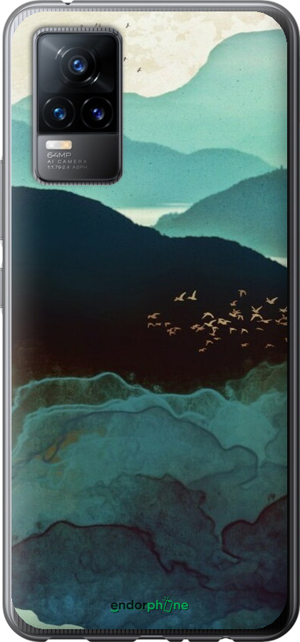 Силиконовый чехол С изображением гор Индиго для Vivo V21E - 6484u-2375 изображение 