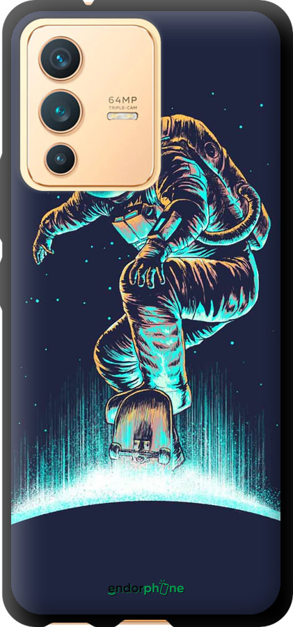 TPU чехол Космонавт на скейтборді для Vivo V23 - 4145b-2642 изображение 