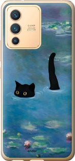 Силиконовый чехол С изображением кота и водяной лилии Monet для Vivo V23 - 6519u-2642 изображение 