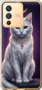 Силіконовий чехол Mystic White Cat Gothic Dark Purple Gold для Vivo V23 - 6805u-2642 изображение 