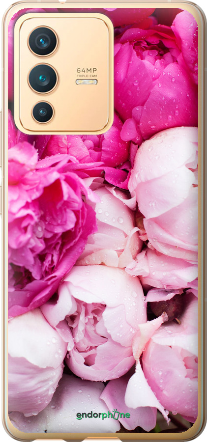 

Custodia in Silicone Peonie rosa" for Vivo V23"