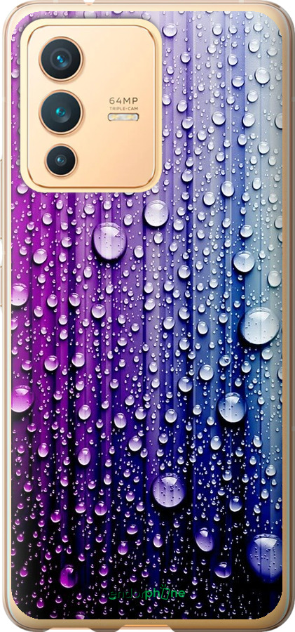 

Силіконовий чохол "Краплини води" для Vivo V23, Синій