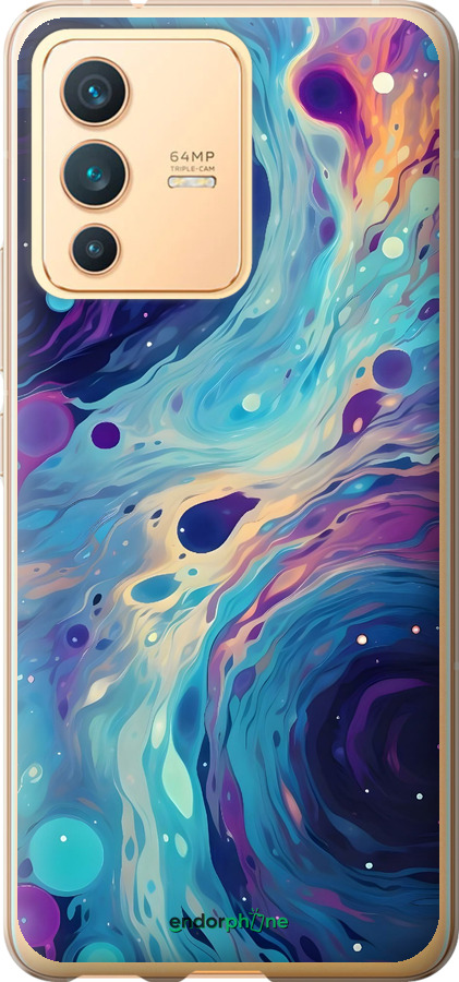 Силиконовый чехол Арт акварель для Vivo V23 - 6329u-2642 изображение 