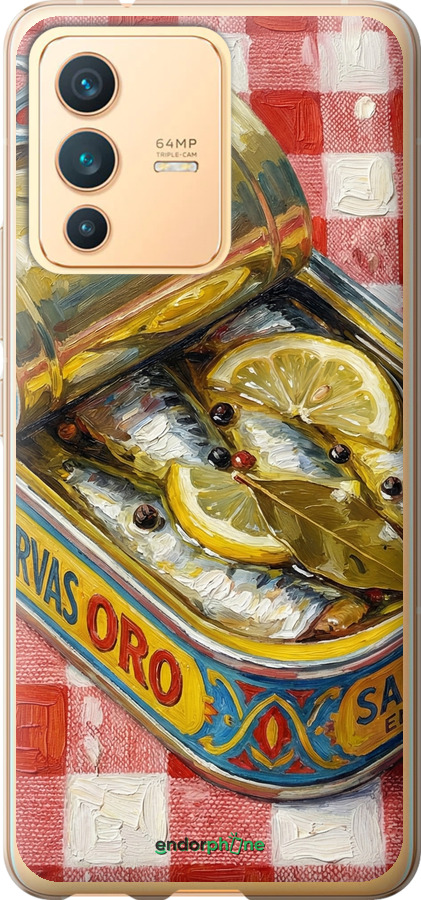 Силиконовый чехол Vintage Sardine Tin Phone для Vivo V23 - 6772u-2642 изображение 