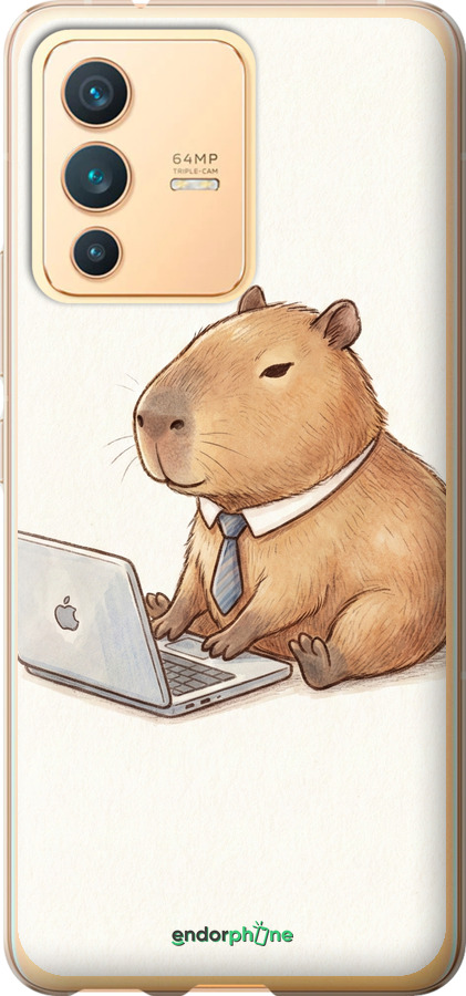 Силіконовий чехол Funny Capybara CEO Working для Vivo V23 - 6777u-2642 изображение 