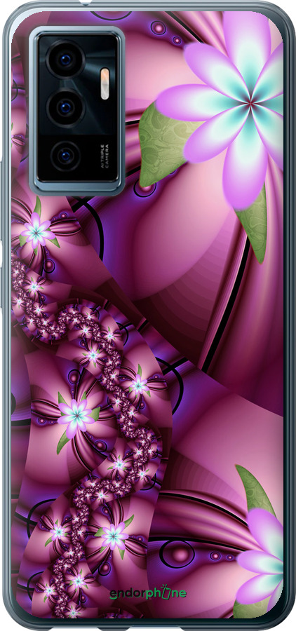 

Силіконовий чохол "Квіткова мозаїка" для Vivo V23e, Рожевий