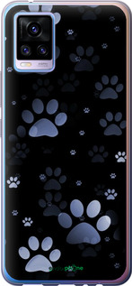2D пластиковый чехол С синими отпечатками лап для Vivo V20 - 6441t-2127 изображение 