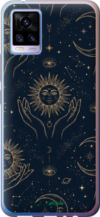 Силиконовый чехол Celestial Harmony: Sun & Moon Gold Mystic Pattern для Vivo V20 - 6778u-2127 изображение 