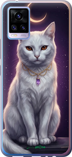 Силіконовий чехол Mystic White Cat Gothic Dark Purple Gold для Vivo V20 - 6805u-2127 изображение 