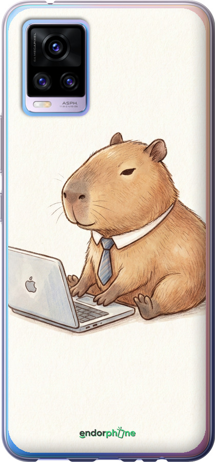 2D пластиковый чехол Funny Capybara CEO Working для Vivo V20 - 6777t-2127 изображение 