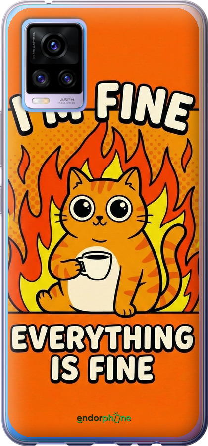 2D пластиковый чехол Funny Cat для Vivo V20 - 6786t-2127 изображение 