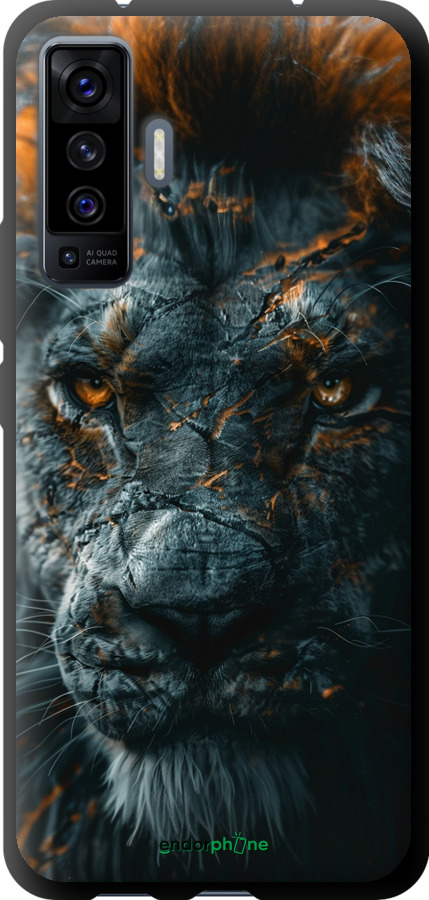 TPU чехол Полум'яний лев для Vivo X50 - 6153b-1955 изображение 
