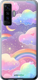 Силиконовый чехол Облака и радуга для Vivo X50 - 6312u-1955 изображение 