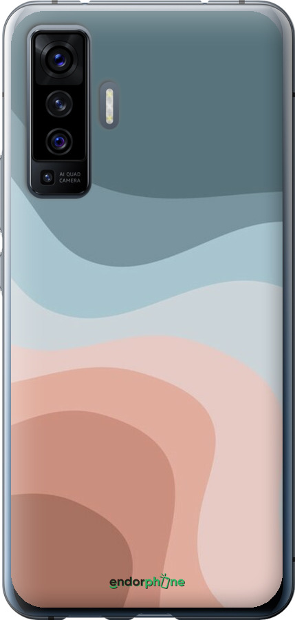 Силиконовый чехол С синими и розовыми волнами в стиле ретро для Vivo X50 - 6532u-1955 изображение 