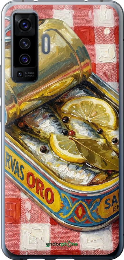 Силиконовый чехол Vintage Sardine Tin Phone для Vivo X50 - 6772u-1955 изображение 