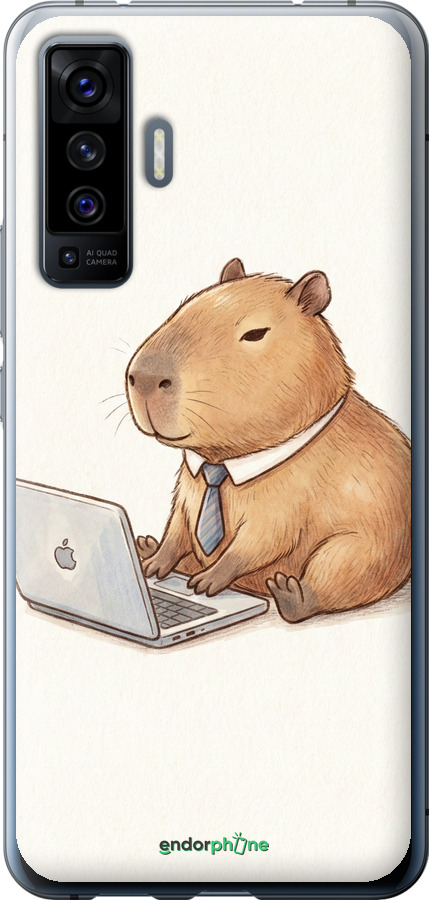 Силиконовый чехол Funny Capybara CEO Working для Vivo X50 - 6777u-1955 изображение 
