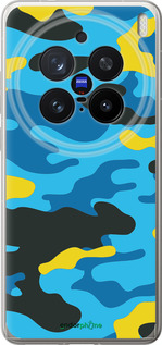 Силіконовий чехол Жовто-блакитний камуфляж для Vivo X200 PRO - 1084u-3883 изображение 