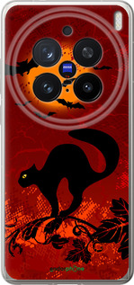 Силиконовый чехол Чёрная кошка под луной для Vivo X200 PRO - 1190u-3883 изображение 