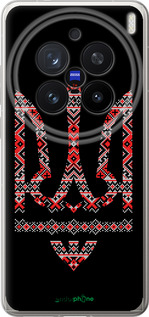 Силиконовый чехол Герб - вышиванка на черном фоне для Vivo X200 PRO - 1196u-3883 изображение 