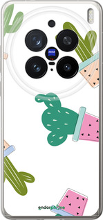 Силиконовый чехол Кактусы в горшочках для Vivo X200 PRO - 3968u-3883 изображение 