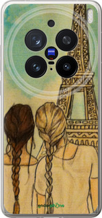 Силіконовий чехол Дівчата в Парижі для Vivo X200 PRO - 3980u-3883 изображение 