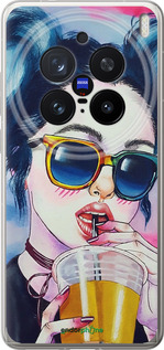 Силиконовый чехол Арт-девушка в очках для Vivo X200 PRO - 3994u-3883 изображение 