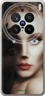 Силіконовий чехол Погляд жінки і кішки для Vivo X200 PRO - 4041u-3883 изображение 