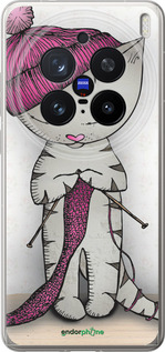 Силиконовый чехол Кошка рукодельница для Vivo X200 PRO - 4056u-3883 изображение 