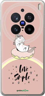 Силиконовый чехол Единорожка в пончике для Vivo X200 PRO - 4282u-3883 изображение 