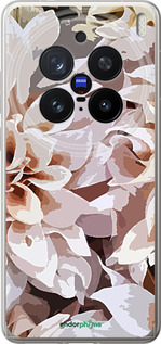 Силиконовый чехол пионы акварелью для Vivo X200 PRO - 4376u-3883 изображение 