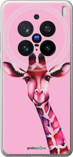 Силиконовый чехол Розовая жирафа для Vivo X200 PRO - 4441u-3883 изображение 