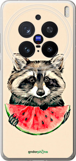 Силіконовий чехол Єнотик з кавуном для Vivo X200 PRO - 4605u-3883 изображение 