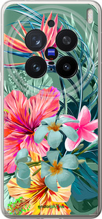 Силіконовий чехол Тропічні квіти v1 для Vivo X200 PRO - 4667u-3883 изображение 