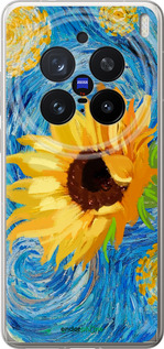 Силіконовий чехол Квіти жовто-блакитні  для Vivo X200 PRO - 5308u-3883 изображение 