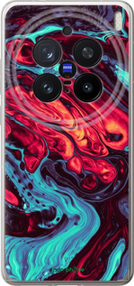 Силіконовий чехол Синя червона абстакція для Vivo X200 PRO - 5339u-3883 изображение 