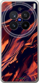 Силіконовий чехол Чорно-помаранчева абстракція для Vivo X200 PRO - 5340u-3883 изображение 