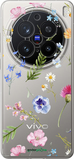 Силіконовий чехол Квітковий фон v2 для Vivo X200 PRO - 5472u-3883 изображение 