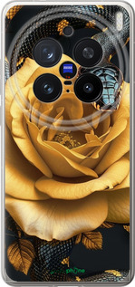 Силиконовый чехол Black snake and golden rose для Vivo X200 PRO - 6068u-3883 изображение 