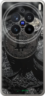 Силіконовий чехол Black Bitcoin для Vivo X200 PRO - 6090u-3883 изображение 