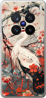 Силіконовий чехол Лелека у цвіту сакури для Vivo X200 PRO - 6109u-3883 изображение 