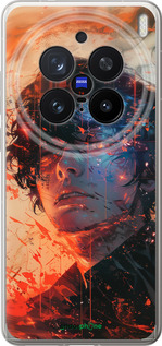 Силиконовый чехол Лицо в пламени для Vivo X200 PRO - 6127u-3883 изображение 