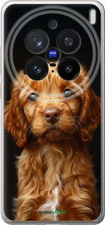 Силіконовий чехол Cocker spaniel на чорному фоні для Vivo X200 PRO - 6137u-3883 изображение 