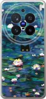 Силіконовий чехол с изображением водяных лилий и кошек для Vivo X200 PRO - 6257u-3883 изображение 