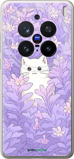 Силиконовый чехол Котик в цветах для Vivo X200 PRO - 6390u-3883 изображение 