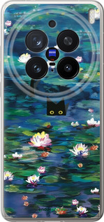 Силіконовий чехол Чохол із зображенням водяних лілій Моне та кішок для Vivo X200 PRO - 6399u-3883 изображение 