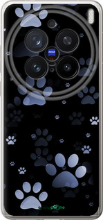 Силиконовый чехол С синими отпечатками лап для Vivo X200 PRO - 6441u-3883 изображение 