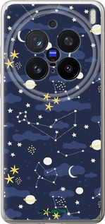 Силиконовый чехол Астрономический узор. Милый дизайн мультяшной вселенной для Vivo X200 PRO - 6446u-3883 изображение 
