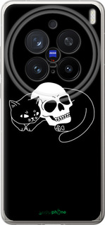 Силіконовий чехол Із зображенням кота та черепа для Vivo X200 PRO - 6491u-3883 изображение 